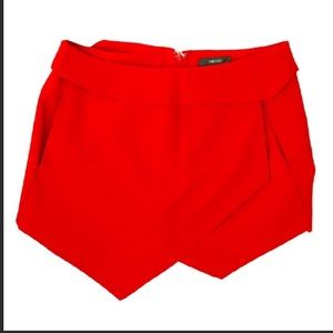 RED WRAP TULIP HEM SKIRT/SKORT